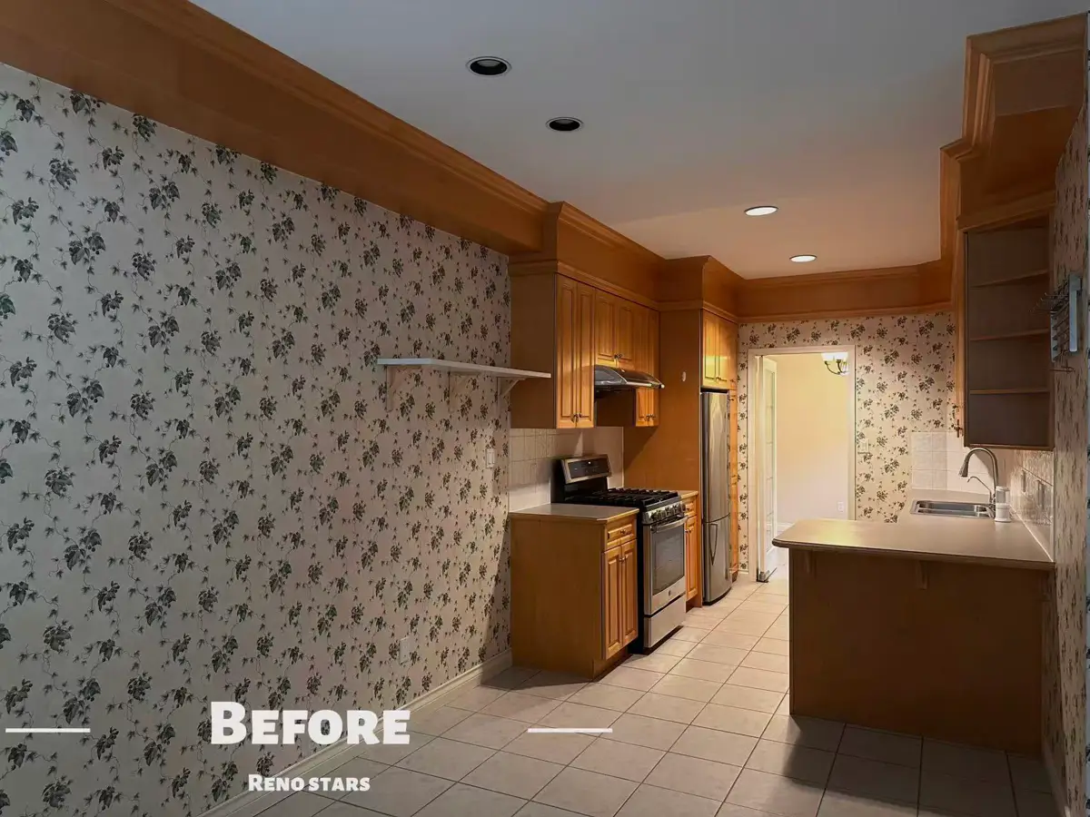 Renovación de cocina moderna con nuevos gabinetes y encimeras - Antes de la renovación 2