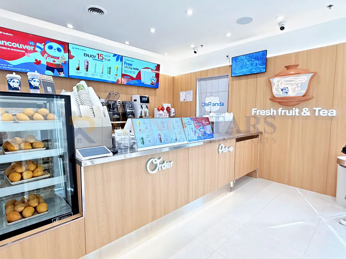 TeaByDo bubble tea shop interior with custom millwork and modern finishes in Richmond